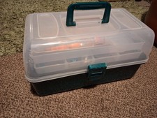 Coarse Fishing Tackle Box With Some Tackle.  Good Condition