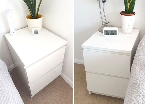 High gloss white ikea malm - white,