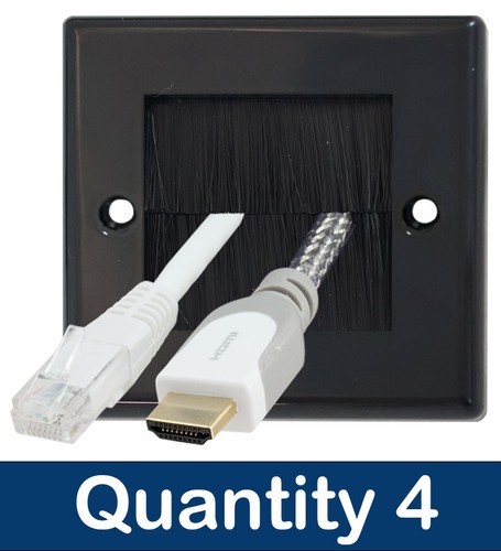Black brush faceplate - black,