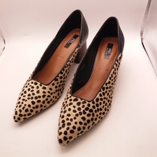 M&S Collection Insolia Pony Skin Block Heel Court Shoes UK 6.5  h16