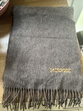 Missoni Unisex Brown Scarf 100% Wool Made In Italy Like New Never Worn