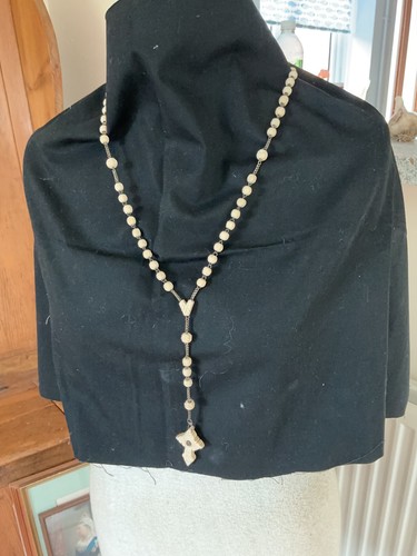 Vintage bone crucifix necklace - vintage,