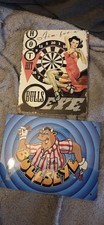 2 x Darts and Bullseye Bully Tin Signs Man Cave Garage Shed