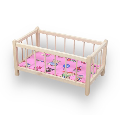 Wooden doll bed with - wooden,