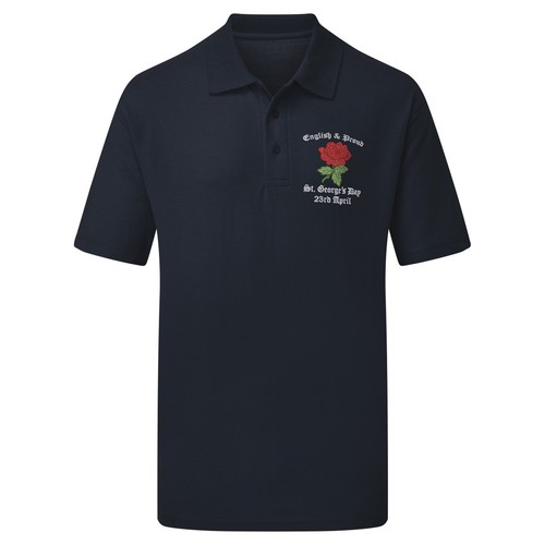 Embroidered english rose polo - embroidered,