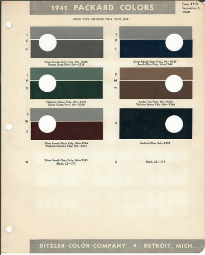 1941 packard paint chips - packard,