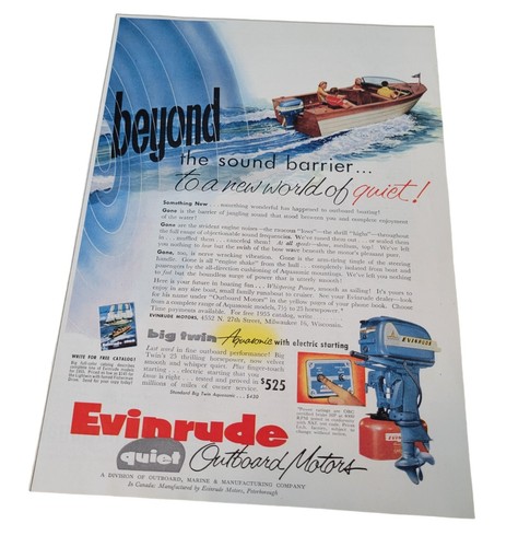 Vtg 1955 evinrude quiet - vtg,