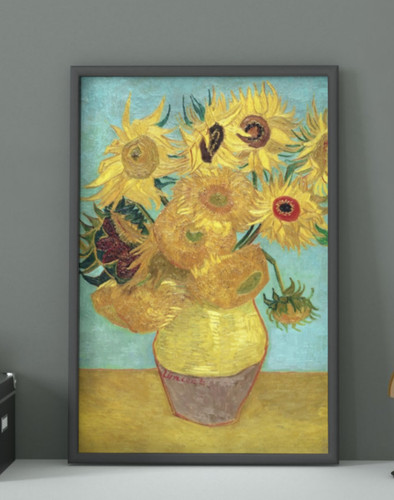 Sunflowers unframed wall - sunflowers,
