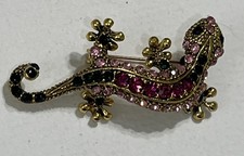 Lizard Gecko Brooch Rhinestone