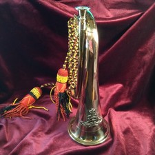 Copper & Brass Bugle Military Style Instrument 27cm Army Band with Ropes New