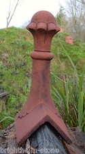Victorian Ball roof finial 90° angled decorative stone ridge tile "Sussex" 56cmH