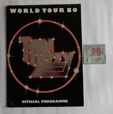 THIN LIZZY WORLD TOUR 1980 PROGRAMME WITH TICKET STUB