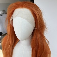 Ginger Orange Heat Resistant Hair Lace Front Wig Soft Long Straight Layered