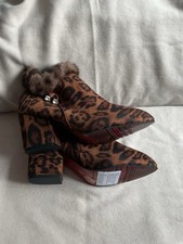 Leopard Print Fur Topped Boots