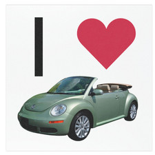 I Love VW Beetle Sticker Fun