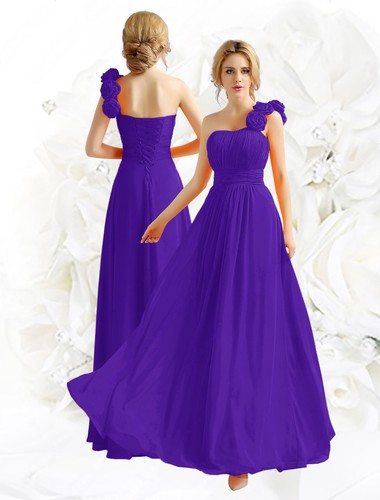 Elegant chiffon one shoulder - one,
