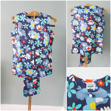 Vintage 1970s Girls Trouser Suit Tunic Funky Flower Print Flares Cuckoo Age 5/6