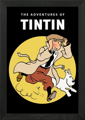 Tintin cartoon comics framed - cartoon,