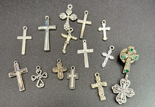 Joblot 15 Small Metal Crucifix Cross Pendants