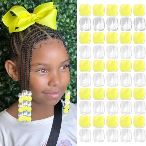 50pcs yellow dreadlock beads - dreadlock,