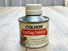COLRON KNOTTING SOLUTION SEALS KNOTS RESIN WOOD TREATMENT VINTAGE WORKSHOP TIN