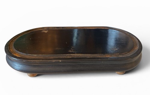 Antique wooden oval glass dome - antique,
