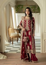 Heavy Embroidered Salwar Kameez Readymade Women Kurta Palazzo & Dupatta Suit Set