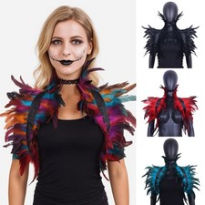 1pc Gothic Feather Shawl Natural Feather Feather Shoulder Cape Costume Cosplay