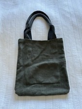 Sennes Charcoal Grey Green Felt Wool Canvas Tote Bag Sustainable Ethical