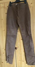 Women Mango Genuine Pig Skin Biker Pants Real Leather Skinny Trousers Size 34