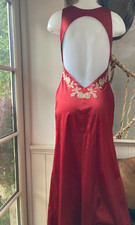 La Perla maison lace Italian satin maxi dress UK 12 IT2 US8 red prom gown