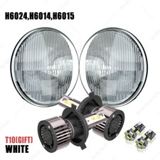 LED Headlights Pair For Land Rover Defender 90 110 RHD + LHD E MARKED 7" Inch H4