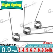 Torsion Spring (pack of 10), 0.9mm Wire diameter, 5mm - 10mm OD, Right spring
