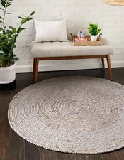 Rug Grey Round Jute Carpet