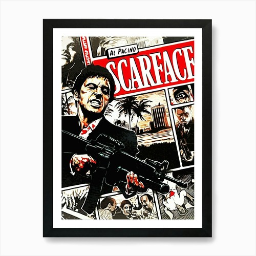 Scarface art print - scarface, framed