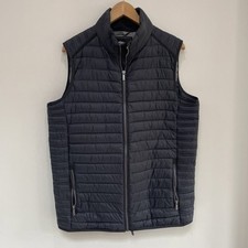 Fynch Hatton Quilted Gilet Vest Navy Full Zip Sleeveless Bodywarmer - Medium VGC