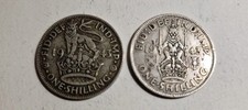 1943 silver shillings - silver,