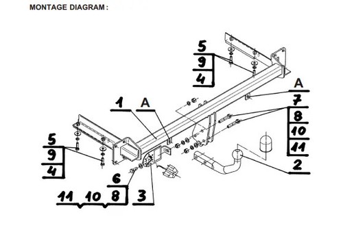 Swan neck tow bar for - tow,