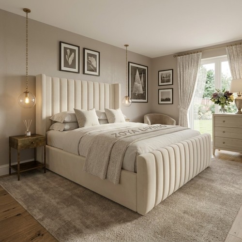 Winged panel bed - bed, frame