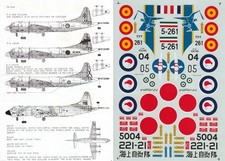 *RARE* MICROSCALE DECALS 1/72 P-3A/B/F Orion 5 Sqn Esc 211 (RNZAF/JMSDF/EdA/IIN)