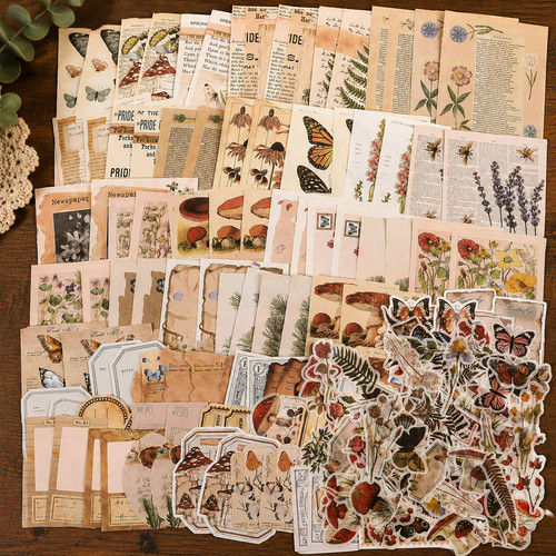200pc vintage scrapbook paper - scrapbook,