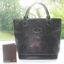AUTHENTIC VINTAGE MULBERRY  BLACK SCOTCHGRAIN & LEATHER  HELLIER HAND BAG❤️
