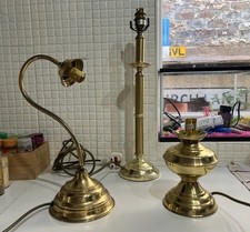 3 Brass Table Lamps - Goose