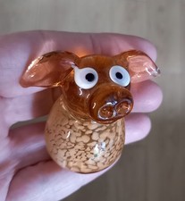 5cm HAND BLOWN MINI GLASS PIG