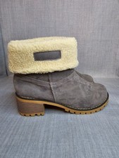 Grey Faux Suede Sherpa Lined