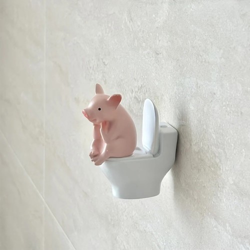 Funny pig bathroom - bathroom, statue