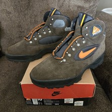 Sz 10 Vintage Nike ACG Air Chugach Boots Brown Black Orange NEW w/ Box + Defect