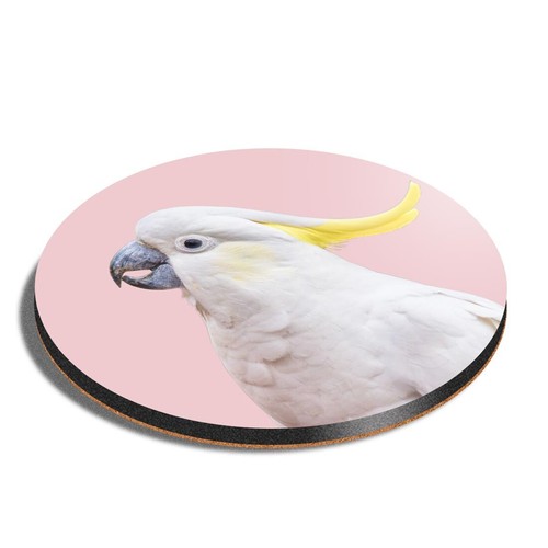 Round mdf coaster pink - round,
