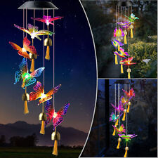 Changing Solar Colour Powered Hanging LED Butterfly Lights Garden Wind Chime NEW