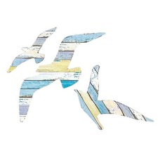 3Pcs Wooden Seagull Wall Decoration Bathroom Art Mediterranean Style